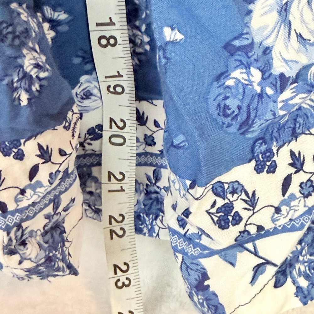 Simplee‎ Blue Floral Wrap Maxi Skirt Tassel Tie Boho Cottagecore Size S - Picture 6 of 11